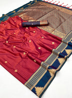 Monjolika Fashion Maroon Weaving Work Tussar Silk Festival Contemporary Saree | Grocsy
