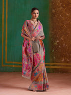 Monjolika Fashion Grey Cotton Blend Weaving Contemporary Saree | Grocsy