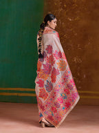 Monjolika Fashion Cream Cotton Blend Weaving Contemporary Saree | Grocsy