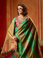 Monjolika Fashion Multi Colour Handloom Silk Blend Contemporary Saree With Weaving Work | Grocsy