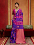 Monjolika Fashion Multi Colour Handloom Silk Blend Contemporary Saree With Weaving Work | Grocsy