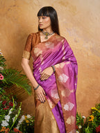 Monjolika Fashion Weaving Handloom Silk Blend Magenta Contemporary Saree | Grocsy