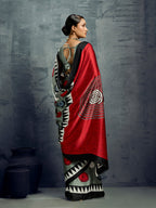 Monjolika Fashion Satin Grey Printed Casual Saree | Grocsy