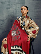 Monjolika Fashion Satin Chiku Printed Casual Saree | Grocsy
