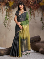 Monjolika Fashion Multi Colour Viscose Cotton Weaving Contemporary Saree | Grocsy