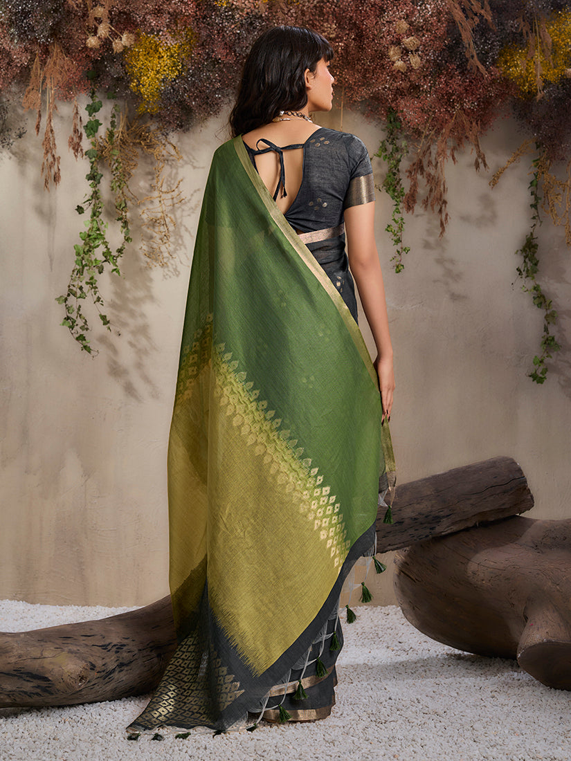 Monjolika Fashion Multi Colour Viscose Cotton Weaving Contemporary Saree | Grocsy