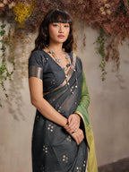 Monjolika Fashion Multi Colour Viscose Cotton Weaving Contemporary Saree | Grocsy