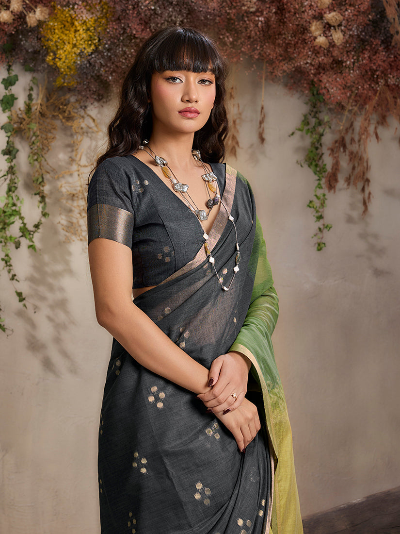 Monjolika Fashion Multi Colour Viscose Cotton Weaving Contemporary Saree | Grocsy