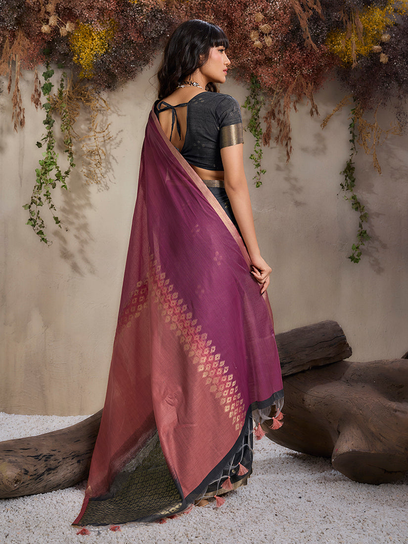 Monjolika Fashion Multi Colour Viscose Cotton Weaving Contemporary Saree | Grocsy