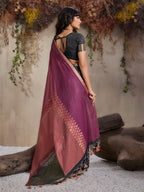 Monjolika Fashion Multi Colour Viscose Cotton Weaving Contemporary Saree | Grocsy