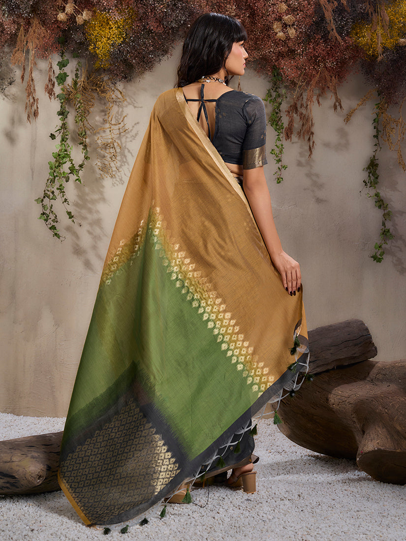 Monjolika Fashion Multi Colour Viscose Cotton Weaving Contemporary Saree | Grocsy