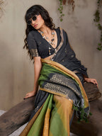 Monjolika Fashion Multi Colour Viscose Cotton Weaving Contemporary Saree | Grocsy