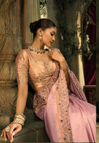 Monjolika Fashion Pink Silk Blend Wedding Saree With Cut Dana, Embroidered, Moti And Zari Work | Grocsy
