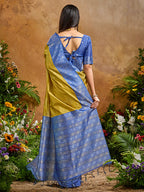Monjolika Fashion Woven Work Silk Blend Mustard Saree | Grocsy