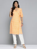 HERE&NOW Ethnic Motifs Printed Straight Angrakha Kurta | Grocsy