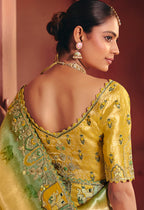 Monjolika Fashion Mustard Silk Blend Embroidered Saree | Grocsy