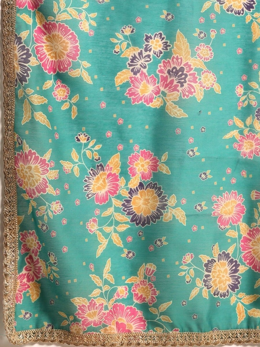 All About You Women Keyhole Neck A-Line Kurta & Dupatta | Grocsy