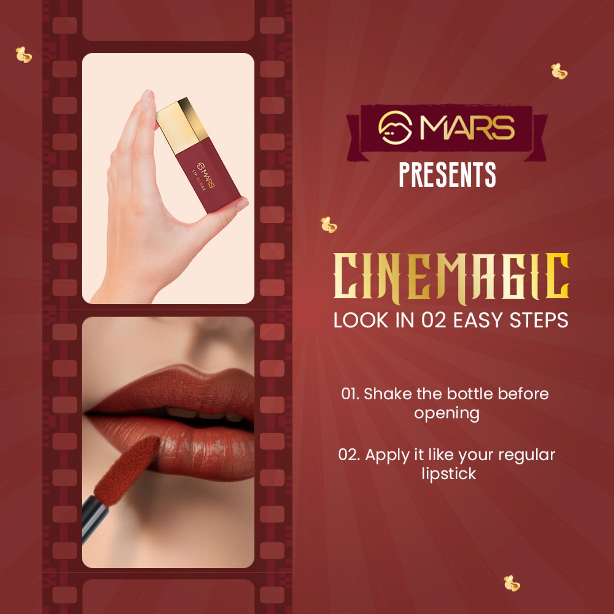 MARS Cosmetics CineMagic Colored Lip Gloss - 04 Heer | Grocsy