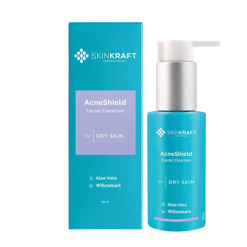 SkinKraft AcneShield Facial Cleanser For Dry Skin | Grocsy
