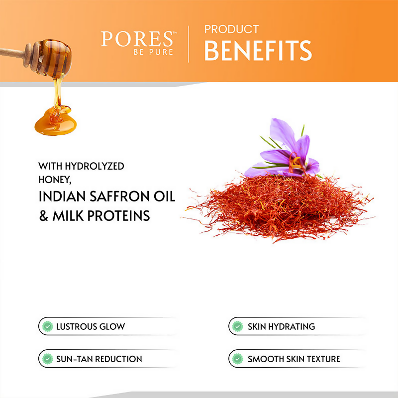 Pores Be Pure Saffron Glow Bright Face Wash With Honey | Grocsy