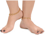 AanyaCentric Gold-Polished Traditional Anklets Payal - Classic and Stylish for Women and Girls | Grocsy
