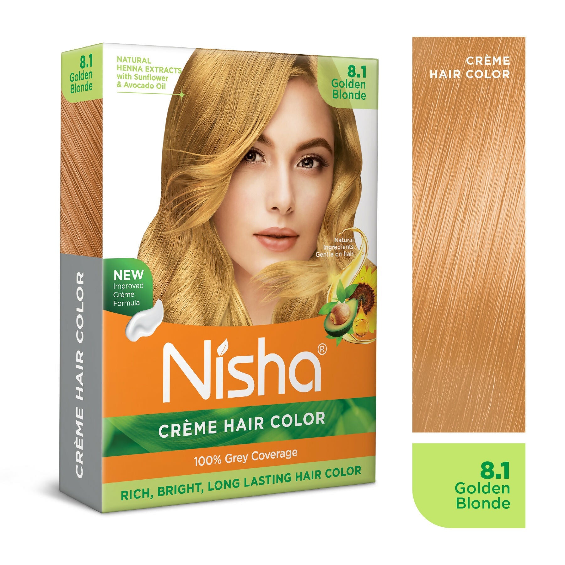 Nisha Creme Hair Color for Women - Golden Blonde | Grocsy