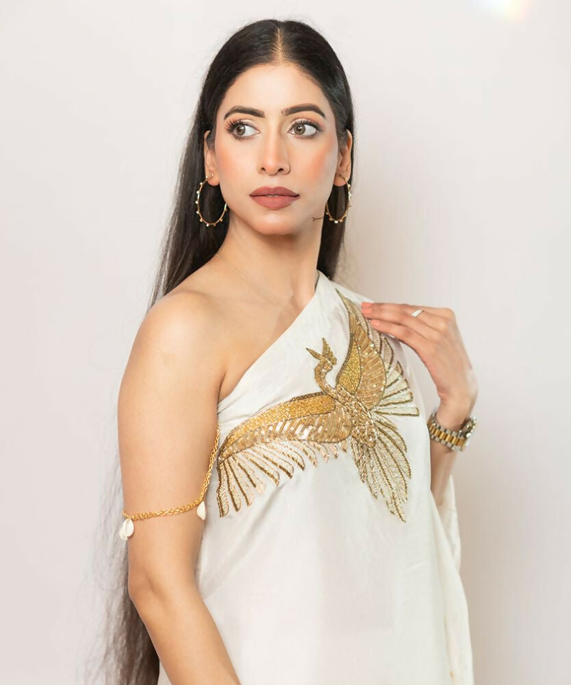 Timaraa Ivory Lumina Silk Co-Ord Set | Grocsy