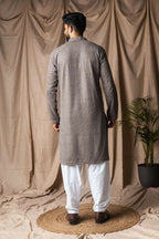 Grey Rayon Thread Embroidery Work Kurta Set - Mahotsav | Grocsy