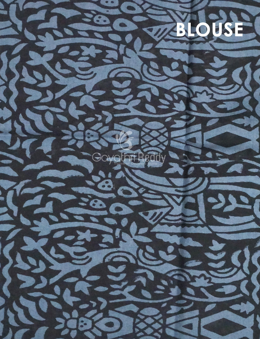 Black and Grey Pichwai Print Munga Cotton Saree By Gayathri Reddy Designer Studio | Grocsy