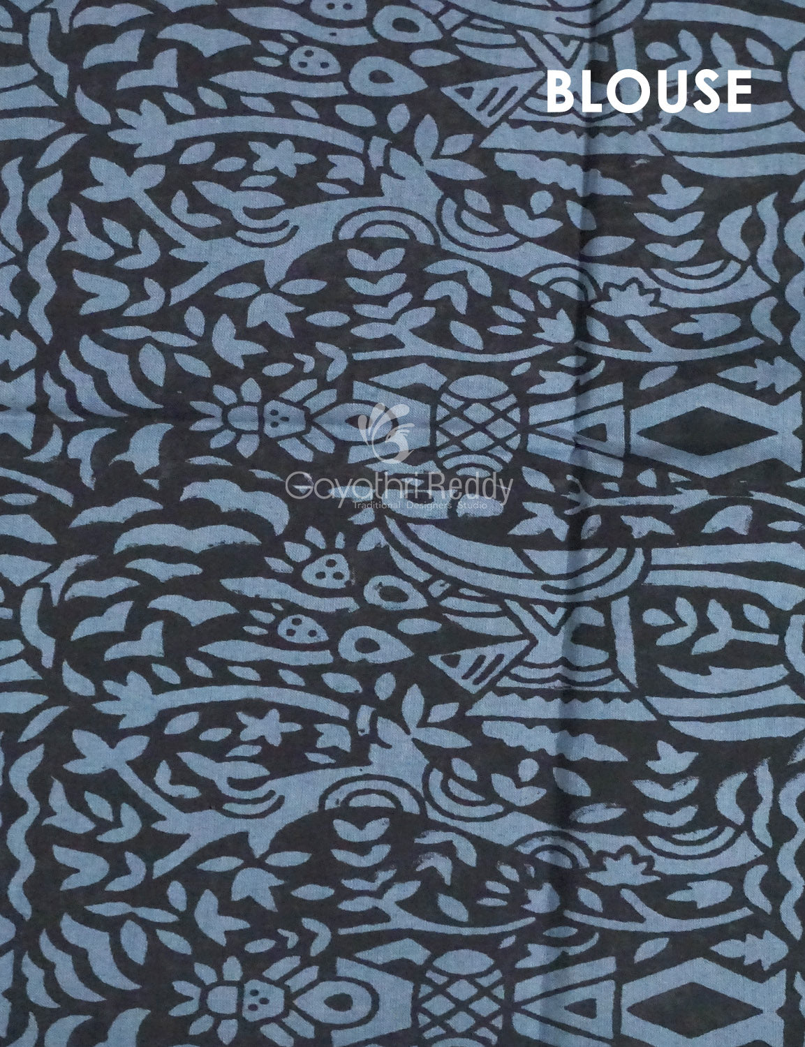 Black and Grey Pichwai Print Munga Cotton Saree By Gayathri Reddy Designer Studio | Grocsy
