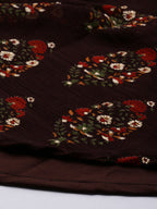 Souchii Women Brown & Red Floral Printed Block Print Kurta | Grocsy