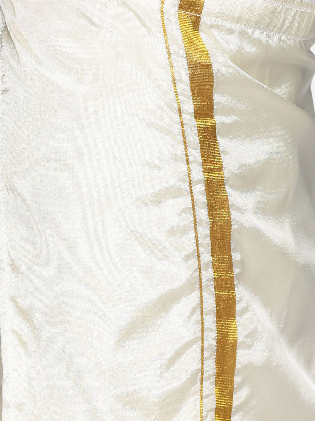 Sethukrishna Boys Grey & White Pure Cotton Shirt With Veshti Set | Grocsy
