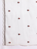 Indo Era Floral Embroidered Thread Work Pure Cotton Kurta with Trousers & With Dupatta | Grocsy