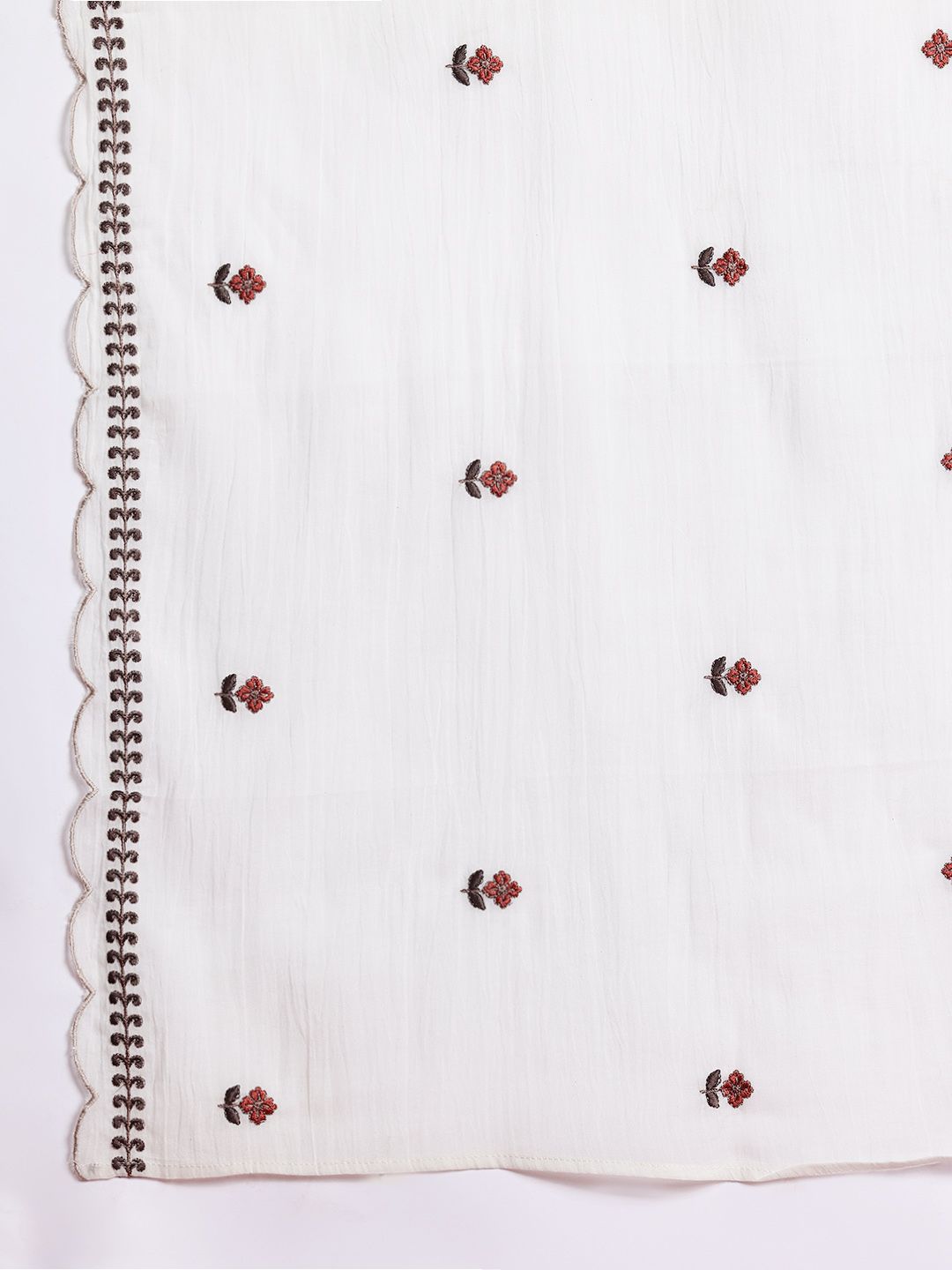 Indo Era Floral Embroidered Thread Work Pure Cotton Kurta with Trousers & With Dupatta | Grocsy
