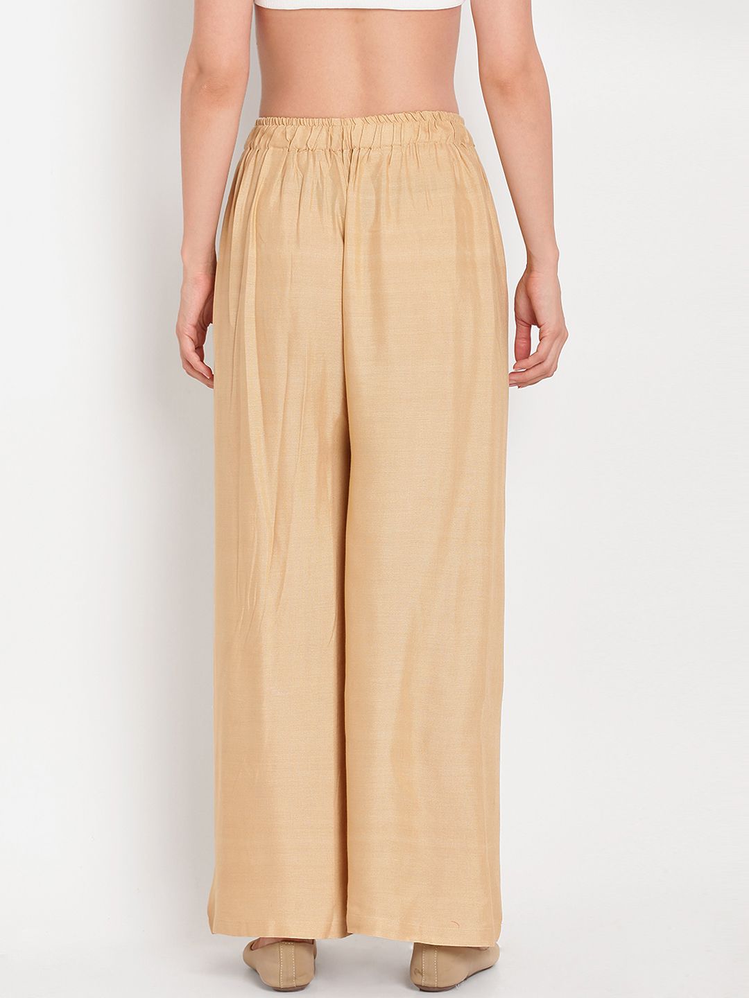 TAG 7 Women Pack Of 2 Black & Beige Solid Flared Palazzos | Grocsy