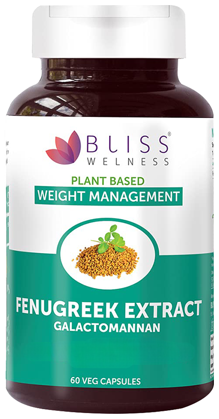 Bliss Welness Weight Management Fenugreek Extract Galactomannan Veg Capsule | Grocsy