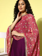 HERE&NOW Gotta Patti Detail Kurta with Sharara & Dupatta | Grocsy