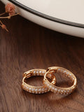 Shining Diva Rose Gold Contemporary Hoop Earrings | Grocsy