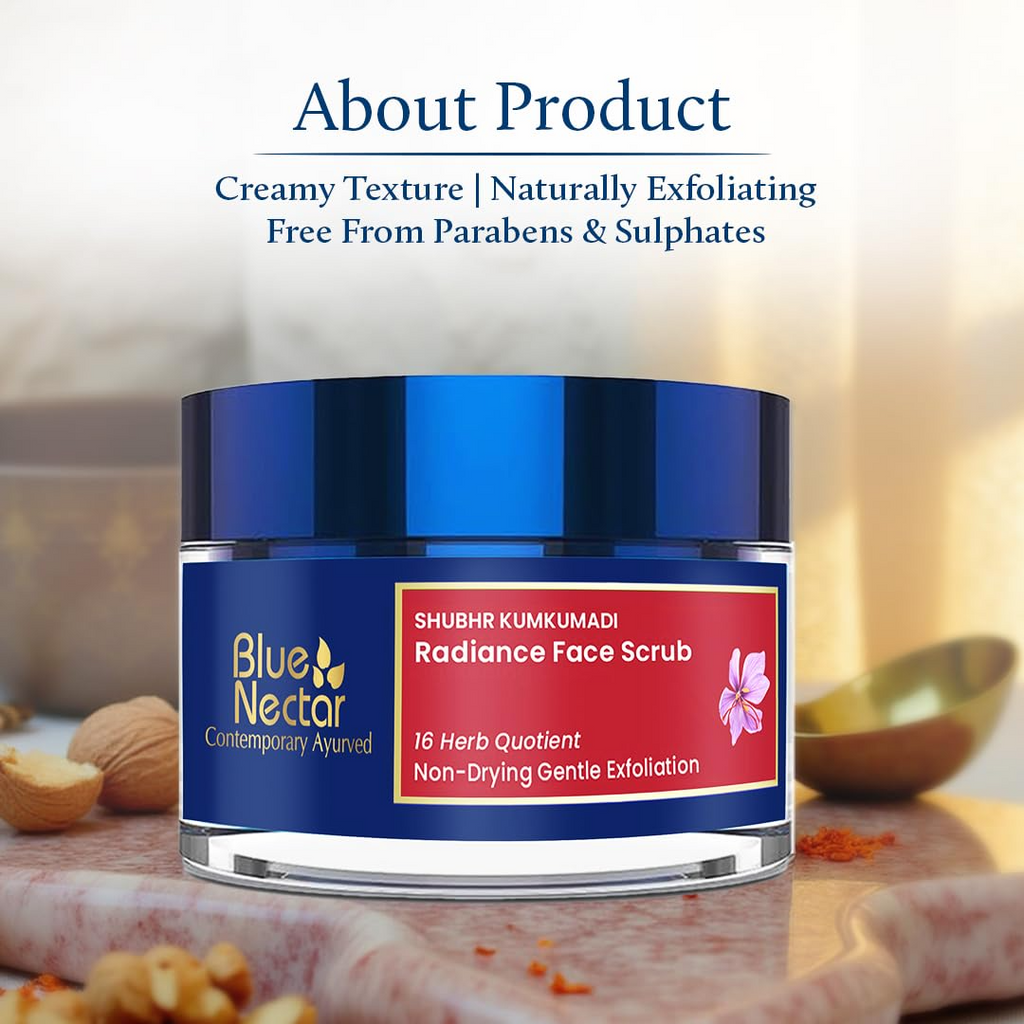 Blue Nectar Shubhr Kumkumadi Brightening & Radiance Face Scrub | Grocsy