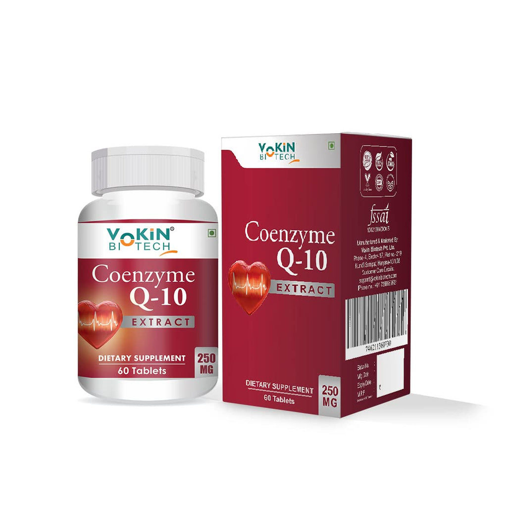 Vokin Biotech Natural Coenzyme Q-10 Rich in Antioxidant, Support Heart Health & Boosts Energy 250 mg | Grocsy