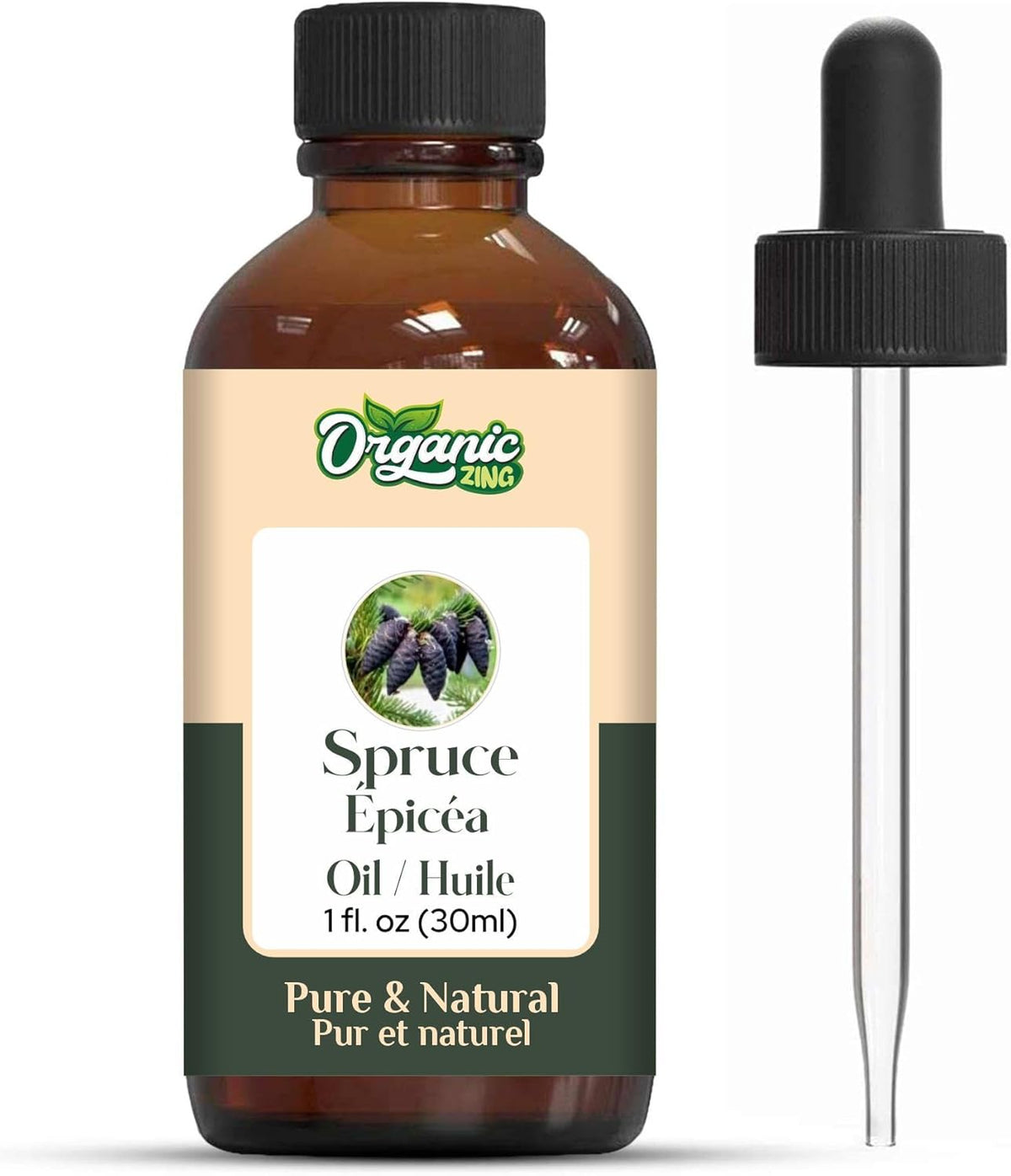 Organic Zing Spruce (Picea) Oil | Pure & Natural Essential Oil for Aroma, Diffusers, Hair Care & Massage | Grocsy