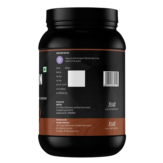 BOOSTIQ Whey Protein Concentrate Powder - Chocolate Flavour | Grocsy
