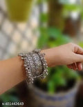 Tehzeeb Creations Women's Oxidised Afghani Style Bangle (Kadha) With Ghungroo | Grocsy