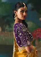 Monjolika Fashion Fancy Fabric Embroidered Saree in Mustard | Grocsy