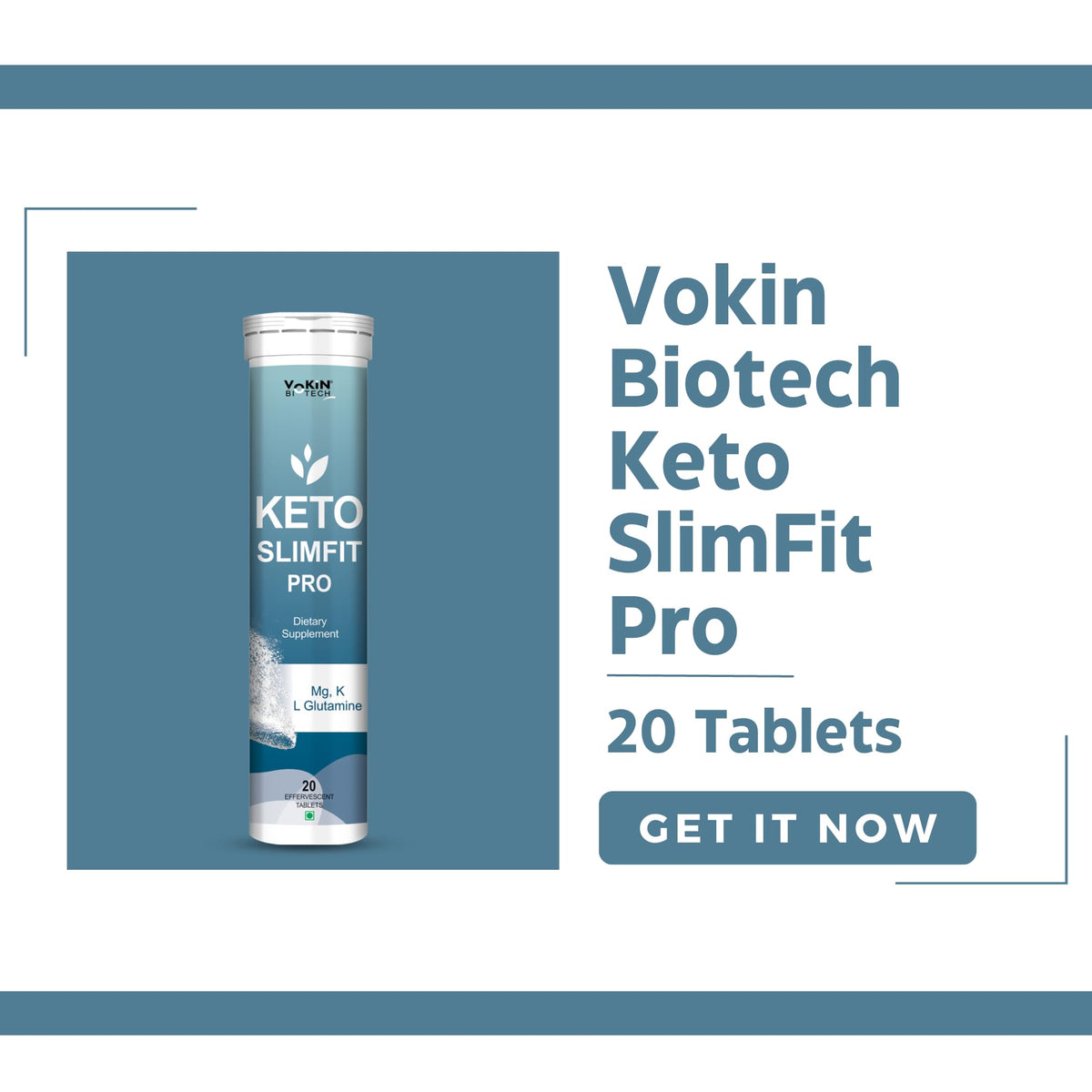 Vokin Biotech Keto Slim Tablets For Weight Loss Dietary Supplement Effervescent Water Soluble | Grocsy