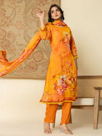 Yufta Pure Oragnza Kurta Set With Pant And Organza Dupatta Comes With Cotton Lining And Intricate Handwork | Grocsy