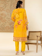 Yufta Pure Oragnza Kurta Set With Pant And Dupatta Comes With Cotton Lining And Intricate Handwork | Grocsy