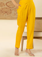 Yufta Pure Oragnza Kurta Set With Pant And Dupatta Comes With Cotton Lining And Intricate Handwork | Grocsy