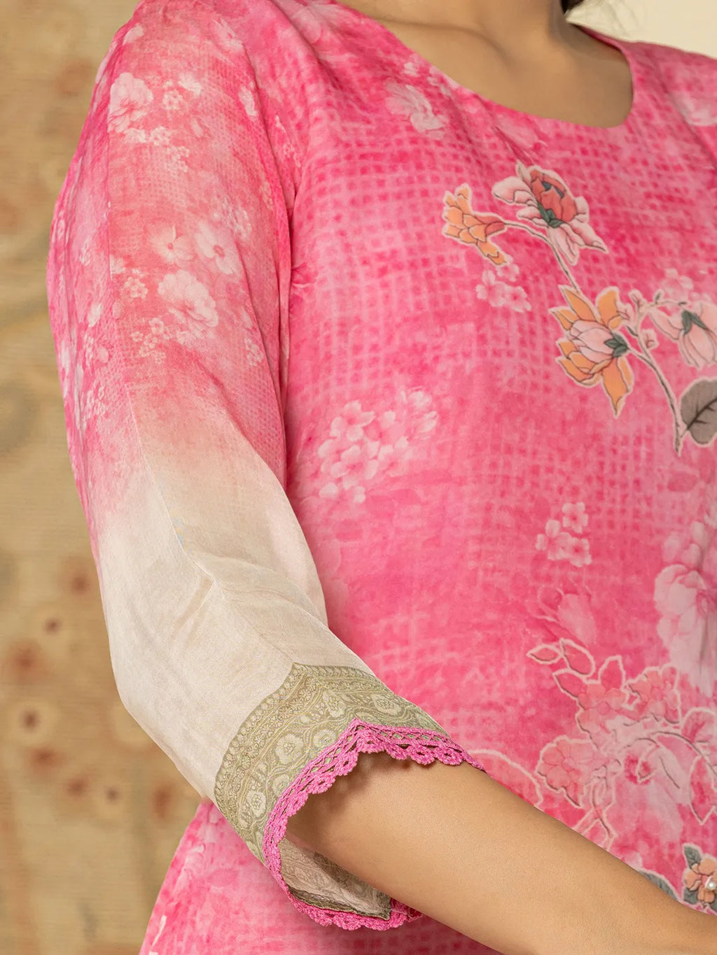 Yufta Oragnza Kurta Set With Pant And Dupatta Comes With Cotton Lining And Intricate Embroideries | Grocsy