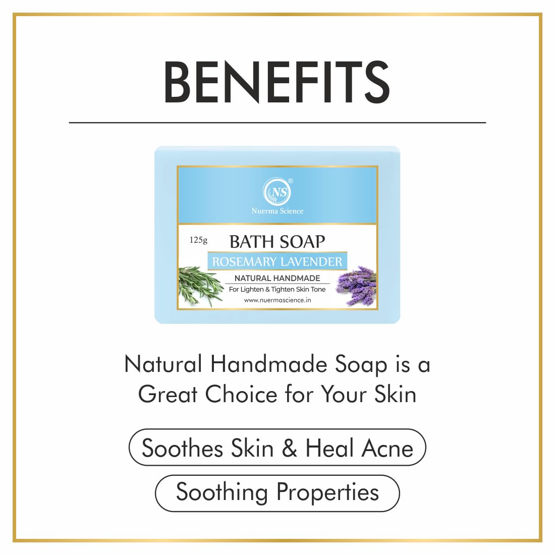 Nuerma Science Rosemary Lavender Bath Soap | for Lighten & Tighten Skin Tone | Grocsy